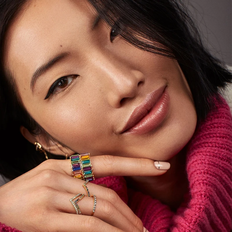 

Multi-Color Crystal Big Rings Women 2019 Trendy Round Metal Finger Rings Party Statement Boho Wedding Jewelry