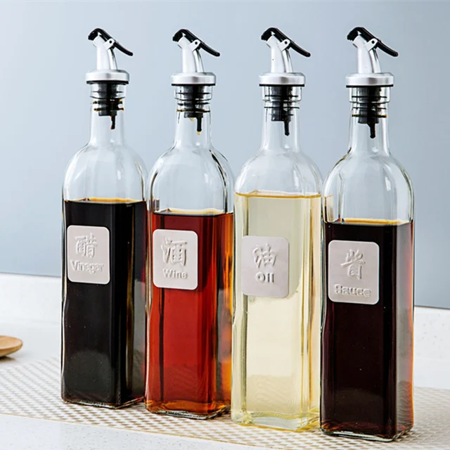 Leakproof liquid condiment sauce vinegar spice oil bottles Clear Glass