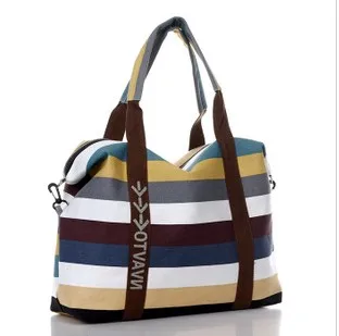 Женская Холщовая Сумка на плечо, женская пляжная сумка, сумка для покупок в полоску