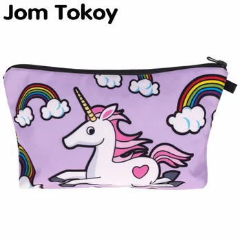 

3D Printing unicorn Makeup Bags Multicolor Pattern Cute Cosmetics Pouchs For Travel Ladies Pouch Women Cosmetic Bag