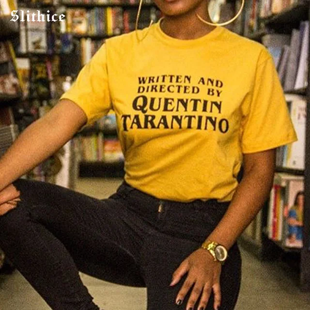 

sunfiz YF Fashion Quentin Tarantino Sexy T-shirts Tops Women short sleeve Cotton Hipster Tumblr Summer Women T-shirt shirts