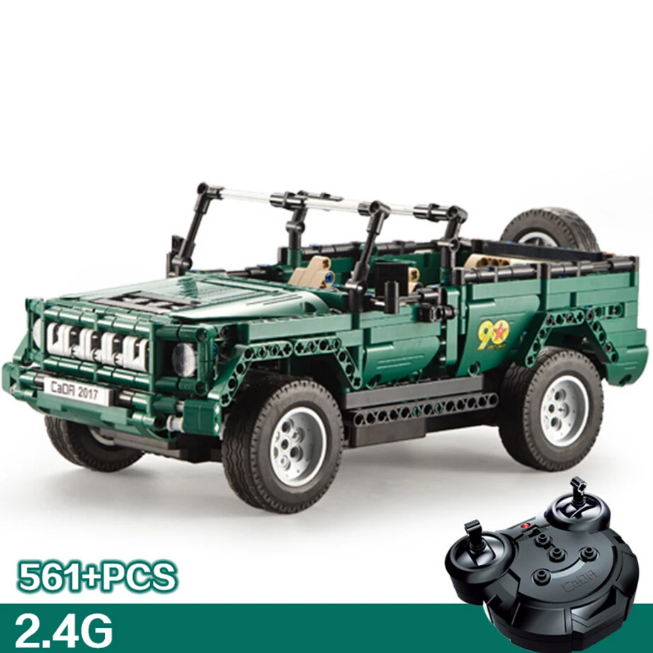 Moderno veículo militar 2.4ghz rádio controle remoto desfile jeep edifício bloco assemblage modelo tijolos rc brinquedos coleção presentes