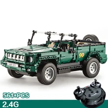 Moderno veículo militar 2.4ghz rádio controle remoto desfile jeep edifício bloco assemblage modelo tijolos rc brinquedos coleção presentes