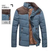 Пуховые парки, зимние куртки, мужская мода, Короткий воротник, сшитая замша, Повседневная стеганая куртка, 110555