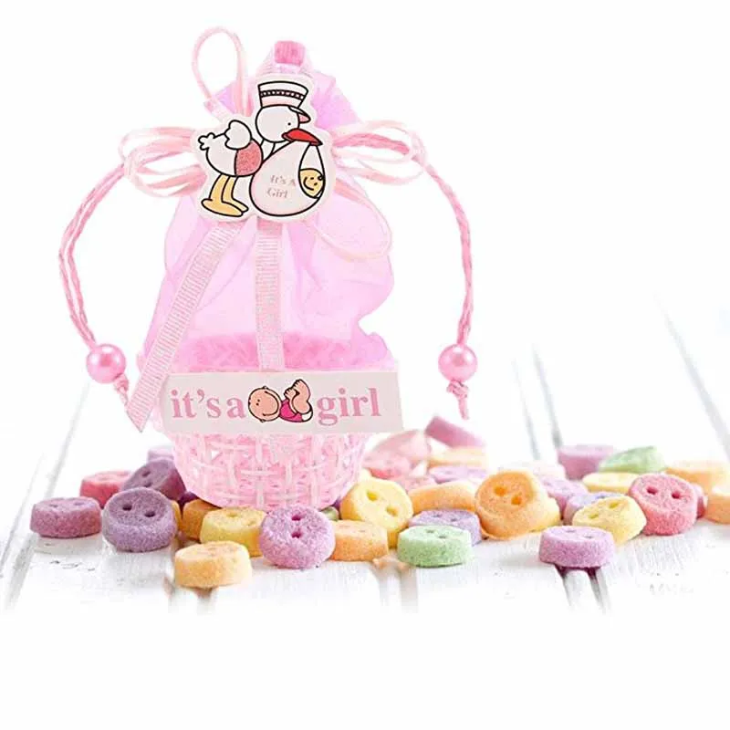 

6pcs cute Candy Box Gift bag its a boy Girl Baby shower Gender Reveal party Mom Mommy Mother To Be Decoration Supplies blue pink
