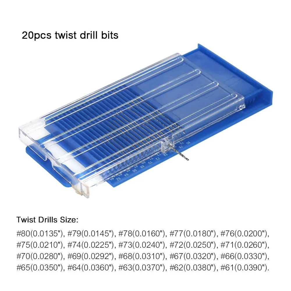 21 шт. Мини HSS Твист микро-Сверла Набор индекс 61-80 твист сверла ручной Ремонт Инструменты Набор алюминиевых ручных сверл роторный инструмент