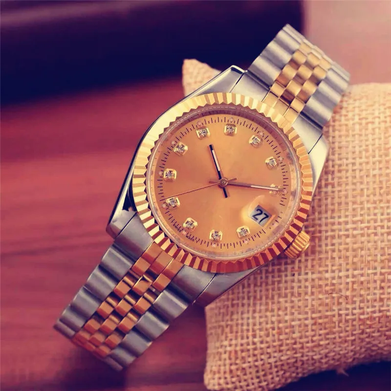 

High Quality Full Diamond Watch Men Fashion Automatic Watches Mens Luxury Brand Gold Bracelet Silver Stainless Steel Clock Gift