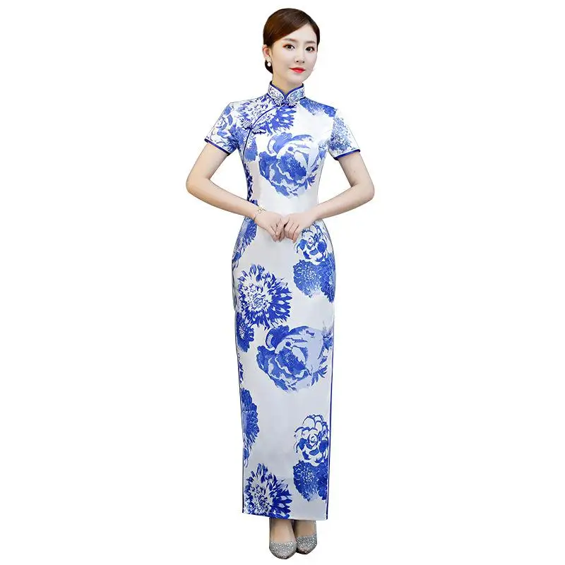 Сексуальные вечерние длинные традиционный ченсам китайский стиль Qipao платье ориентированное женское элегантное вечернее платье Vestido Плюс размер S-5XL - Цвет: style - 8