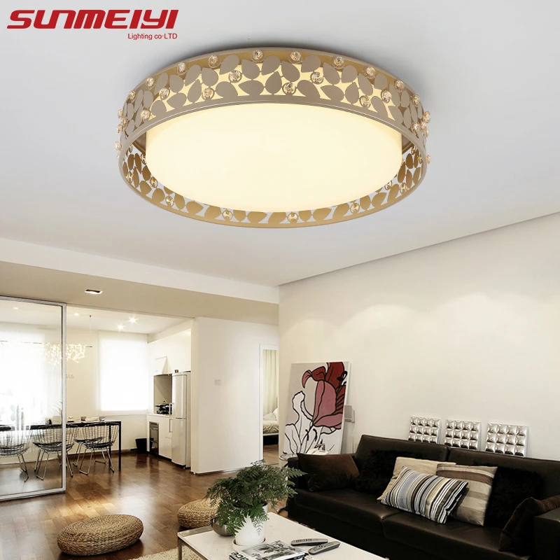 

Nordic Round Led Ceiling Lights with Crystal plafonnier led moderne Living Room Study Lighting For Home Decoration luminaire