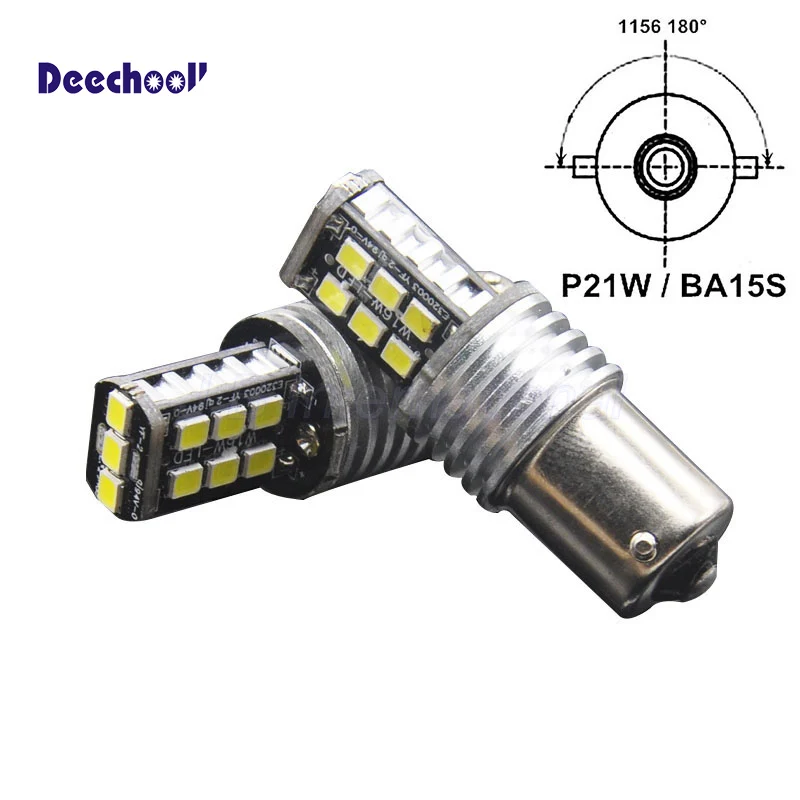 Deechooll 2X1156 светодиодный фонарь для заднего хода автомобиля, P21W BA15S 10 Вт резервная лампа для BMW Volvo Volkswagen Skoda Octavia 2 3 Volvo