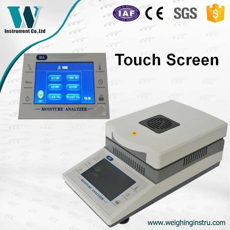 

50g 0.01g 0.1% Newest Touch Screen Cheap Price Halogen moisture balance analyzer