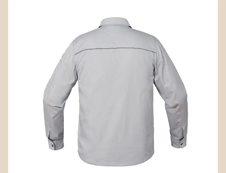 Bauskydd Рабочая футболки мужские одежда с длинным рукавом с карманами Extra Large Размеры вышивка логотипа Свет темно-серый