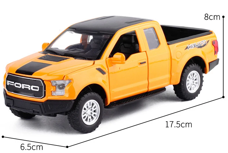 Мини-Игрушечный Грузовик 1:32 модель игрушечного автомобиля для Ford F150 Raptor звуковой светильник автомобиль детские игрушки