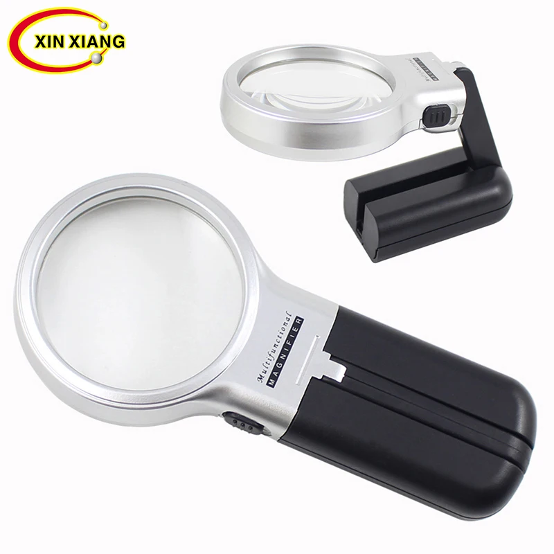 Magnifier third hand with backlight and magnifying glass reading repair Portable folding Magnifier lamp magnifying glasses