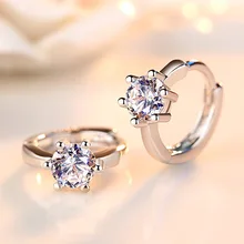 Fanqieliu, настоящее чистое серебро, серьги-кольца для женщин, блестящие стразы, ювелирные изделия, серьги для женщин, подарок на день Святого Валентина FQL3236