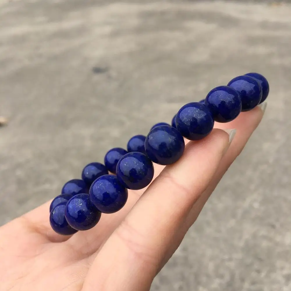 

Fine Jewelry Ntural Blue Lapis Gemstone Bracelets for women 41grams 11.2mm Fine Female Hologram Bracelet