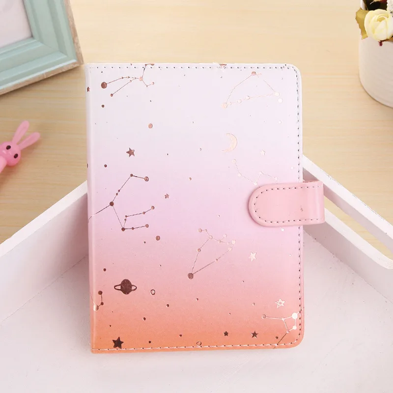 

Cute Kawaii Coloring Page Notebook A6 Pu Leather Constellation Diary Horizontal Line School Office Stationery Supplies