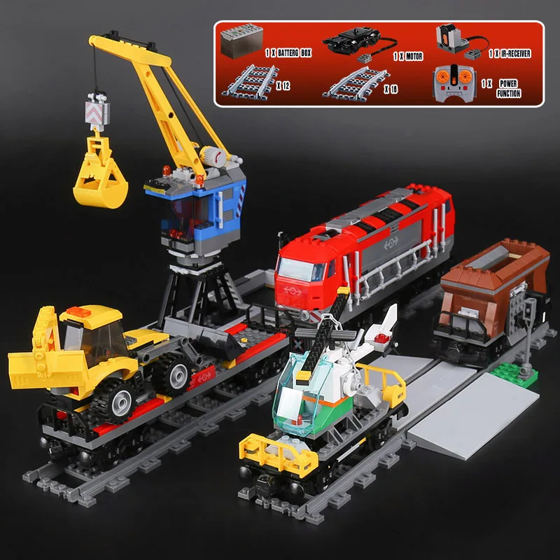

Lepin 02009 Genuine 1033Pcs City Series The Heavy-haul Train Building Blocks Bricks Educational legoINGlys boys girls 60098