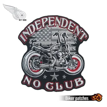 

Independent No Club Biker Patches Free Rider Embroidery Patches for Clothes Rock and Punk Badge Motorcycle Vest Jacket Emblem