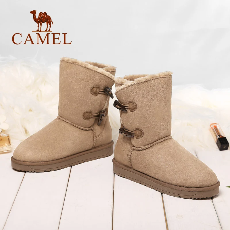 CAMEL/зимние меховые сапоги Новинка 2018 года модные зимние женские ботинки на