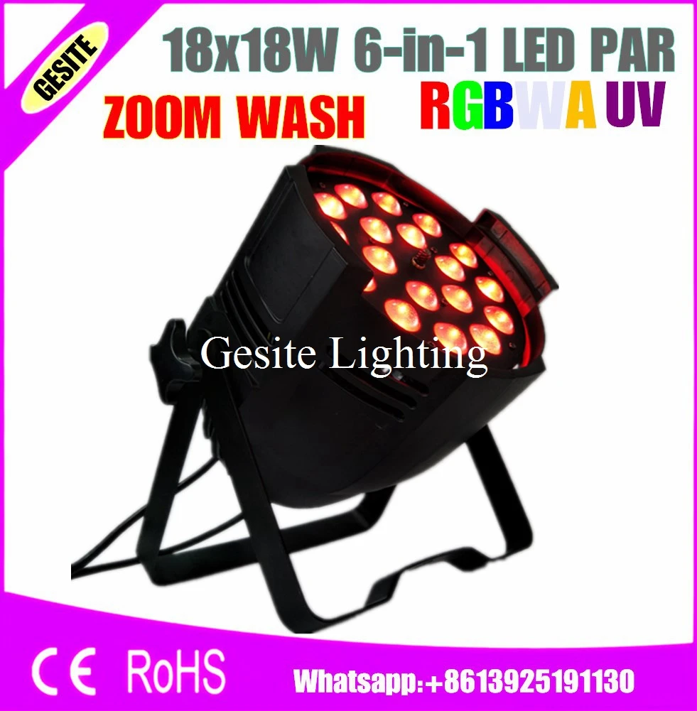2 шт./лот светодиодный водонепроницаемый 18x18 Вт rgbwa uv dmx par ip65 18 шт. led zoom light 6 в 1 indoor