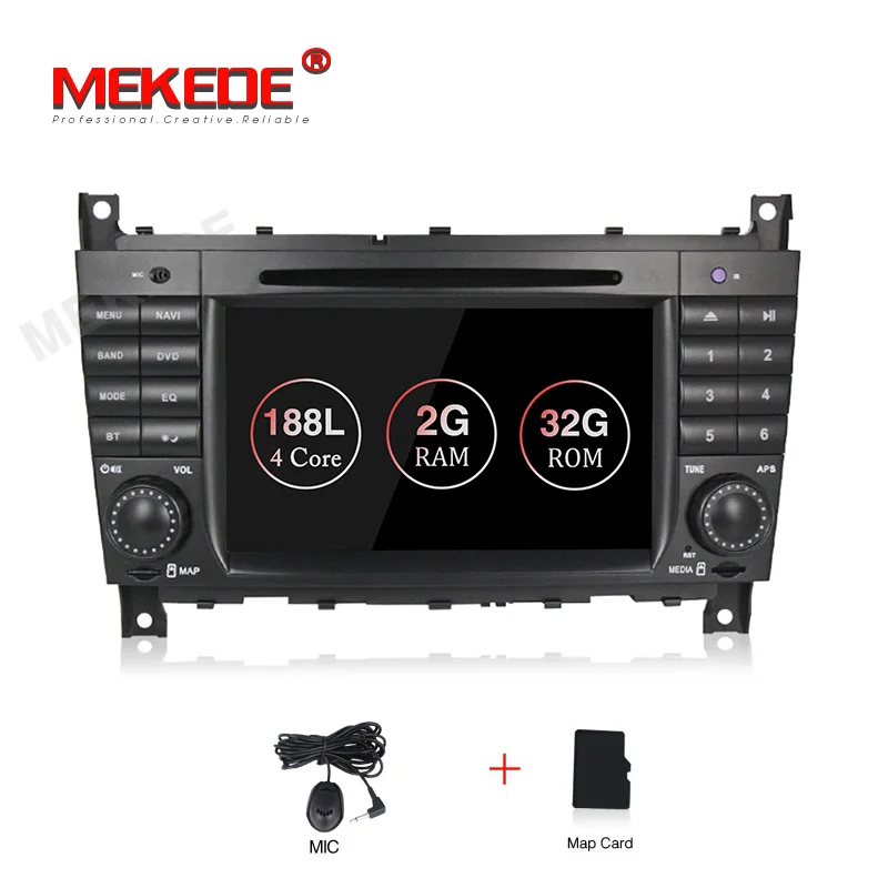 MEKEDE Android 9,1 2+ 32G 2 DIN автомобильный DVD gps для Mercedes/Benz W203 W209 W219 A-Class A160 C-Class C180 C200 CLK200 Радио стерео - Цвет: CAR DVD