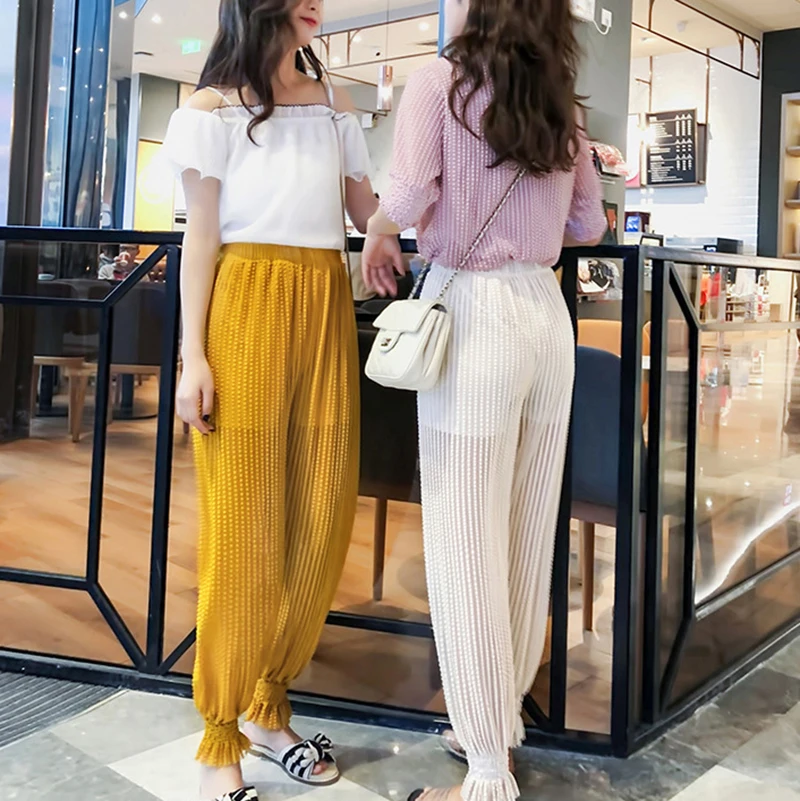 ZYFPGS 2019 Hot Women's Nine Points Casual Pants Lantern-shaped Slacks Women Pants Pencil Transparent design New Arrivals ZYFPGS 2019 Hot Women's Nine Points Casual Pants Lantern-shaped Slacks Women Pants Pencil Transparent design New Arrivals