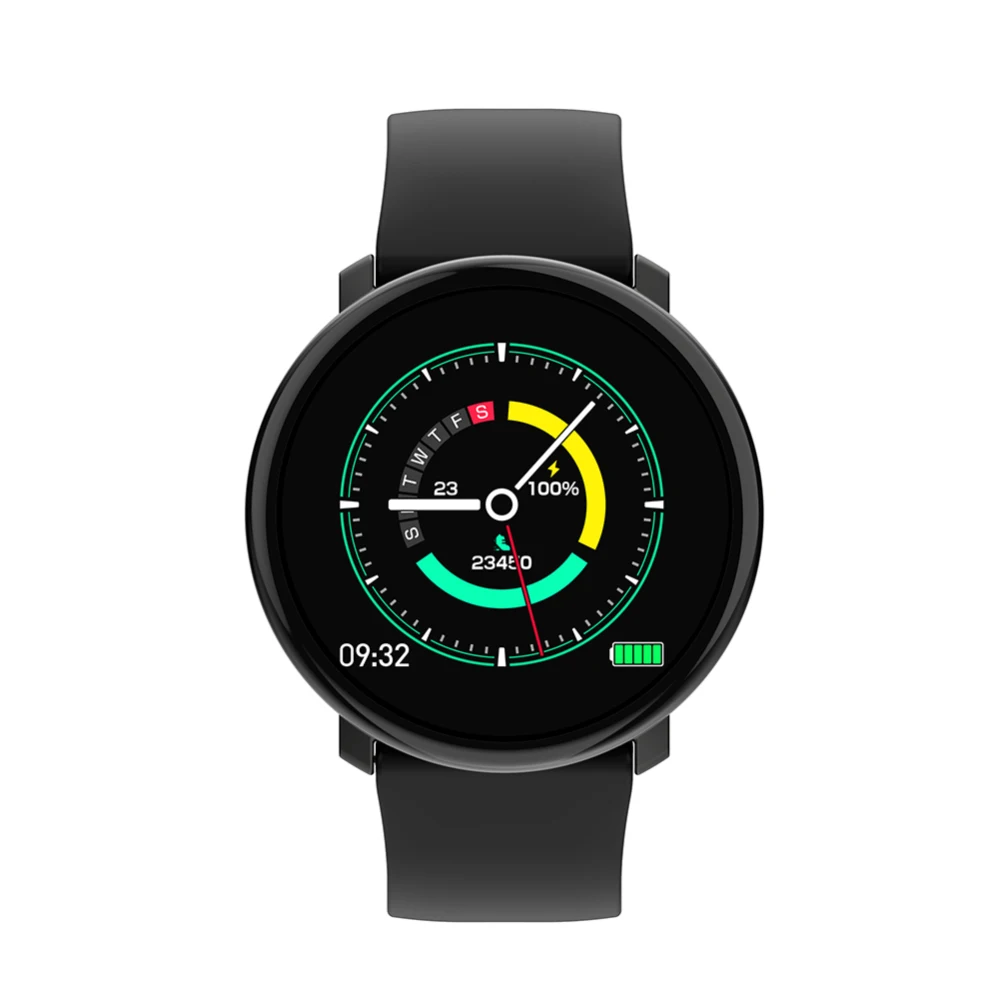 Новые многофункциональные смарт-часы для телефона Android IOS, длительное время ожидания, водонепроницаемые, пульсометр, кровяное давление, спортивные Смарт-часы - Цвет: Black