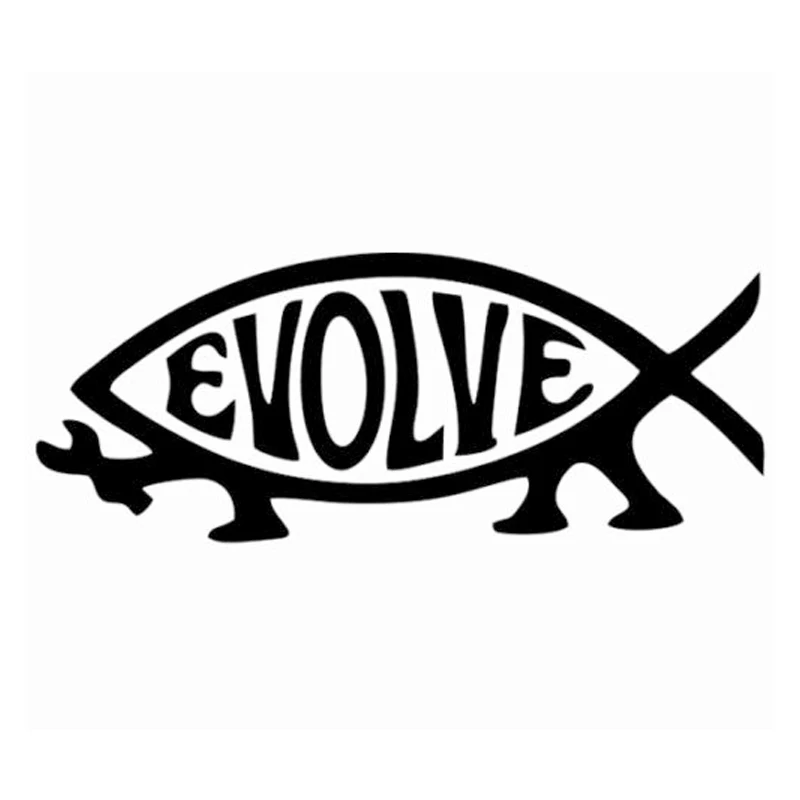 HotMeiNi Evolve Fish Evolution atheist Jesus Darwin Наклейка на окно автомобильный ноутбук|car laptop|window carcar