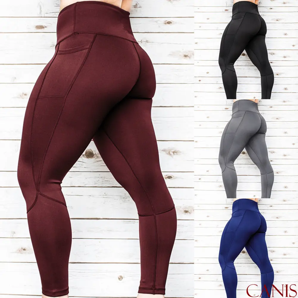 

Women High Waist Yoga Gym Pants Fitness Sport Exercise Running Leggings Trousers Fitness Gym Running Elastic Waist legging