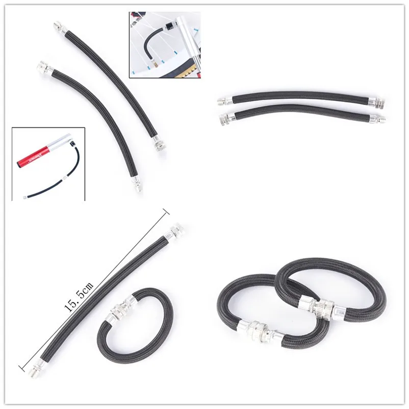 2PCS Bicycle Pump Extension Hose Inflator Tube Pipe Cord 150psi schrader ValvFEH