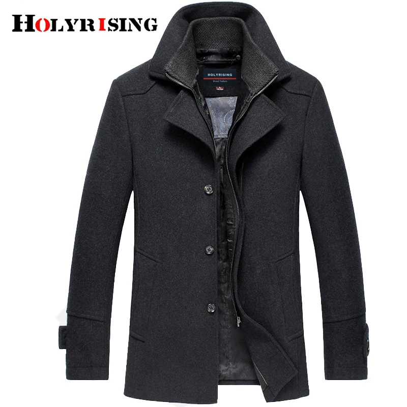 

Holyrising Mens Wool Blend Jackets Winter For Male Wool Overcoat abrigo hombre Winter wool casaco masculino inverno 18535-5