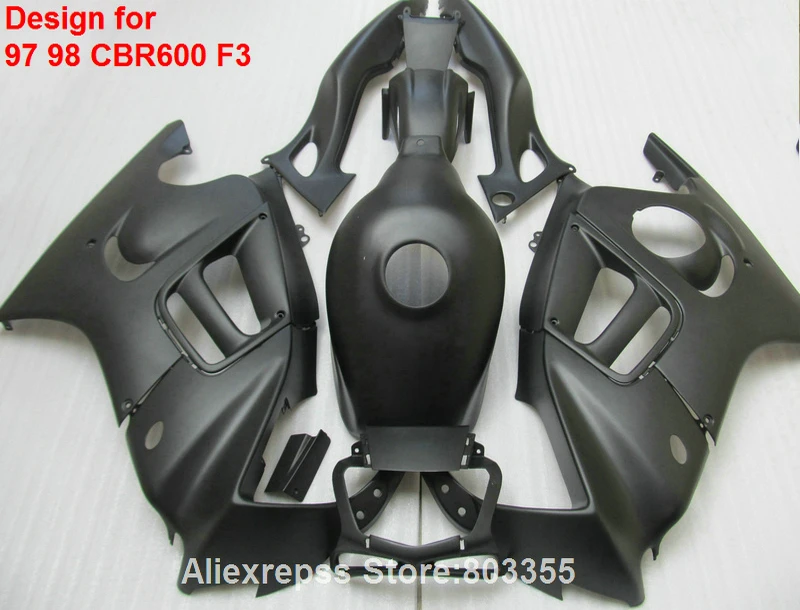 Мотоциклетные наборы Обтекатели для HONDA CBR600 F3 1998 1997 (матовый черный) cbr 600 98 97