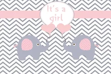 Laeacco Elephant Baby Shower Backdrops For Photography Pink Balloon Chevrons Stripe Photo Backgrounds Photocall Photo Studio