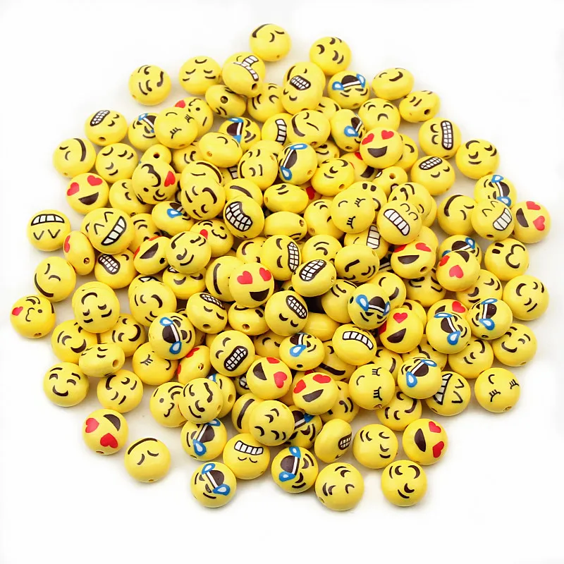 

25pcs DIY Beaded Jewelry Polymer Clay Bead Smile Face Fimo Spacer Beading Beads For Necklace Bracelet 12mm