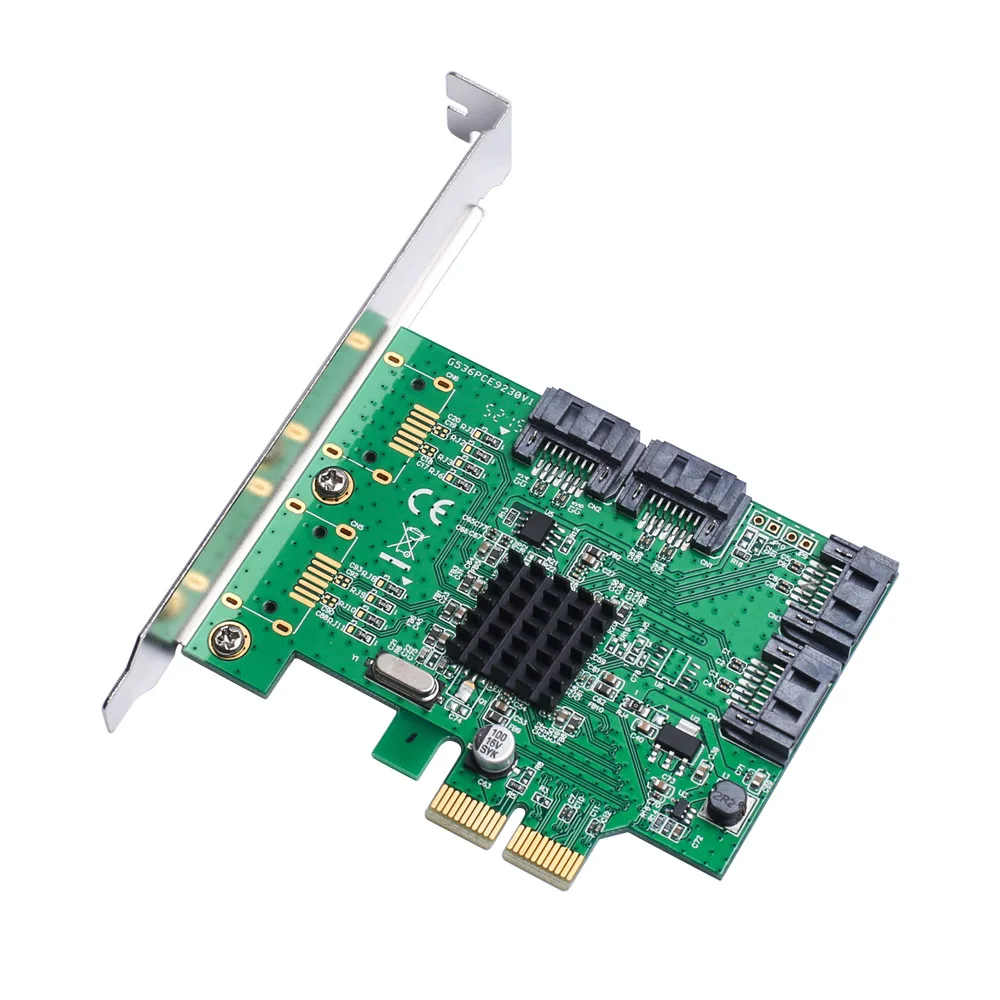 PCIe SATA III 4-портовый PCI-e версия 2 x2 Слот карты контроллера с низким профилем кронштейн