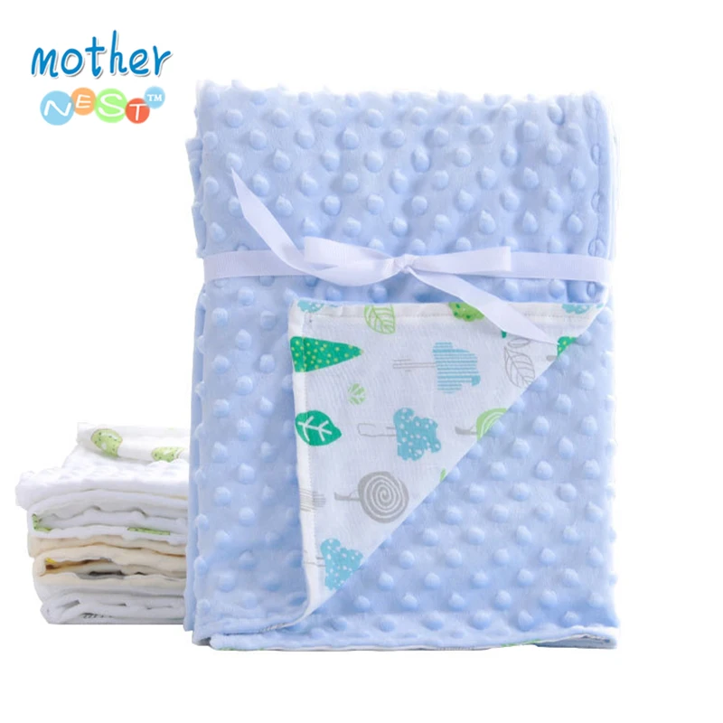 

Mother Nest Baby Blanket & Swaddling Double Layer Newborn Muslin Swaddle Summer Soft Fleece Air Conditioning Blanket 75X100CM