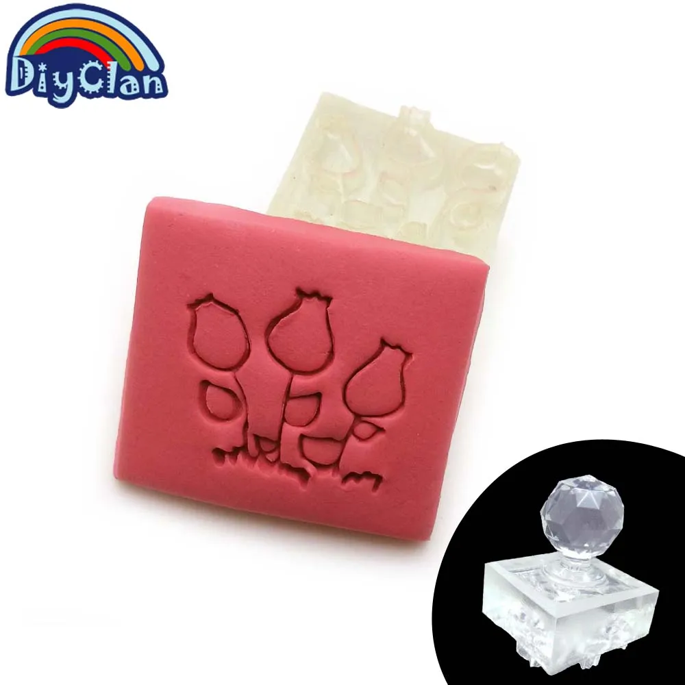 

Multiple styles Flowers Acrylic DIY resin chapte DIY handmade Resin soap stamp chapter mini tulips diy patterns Z0045HD