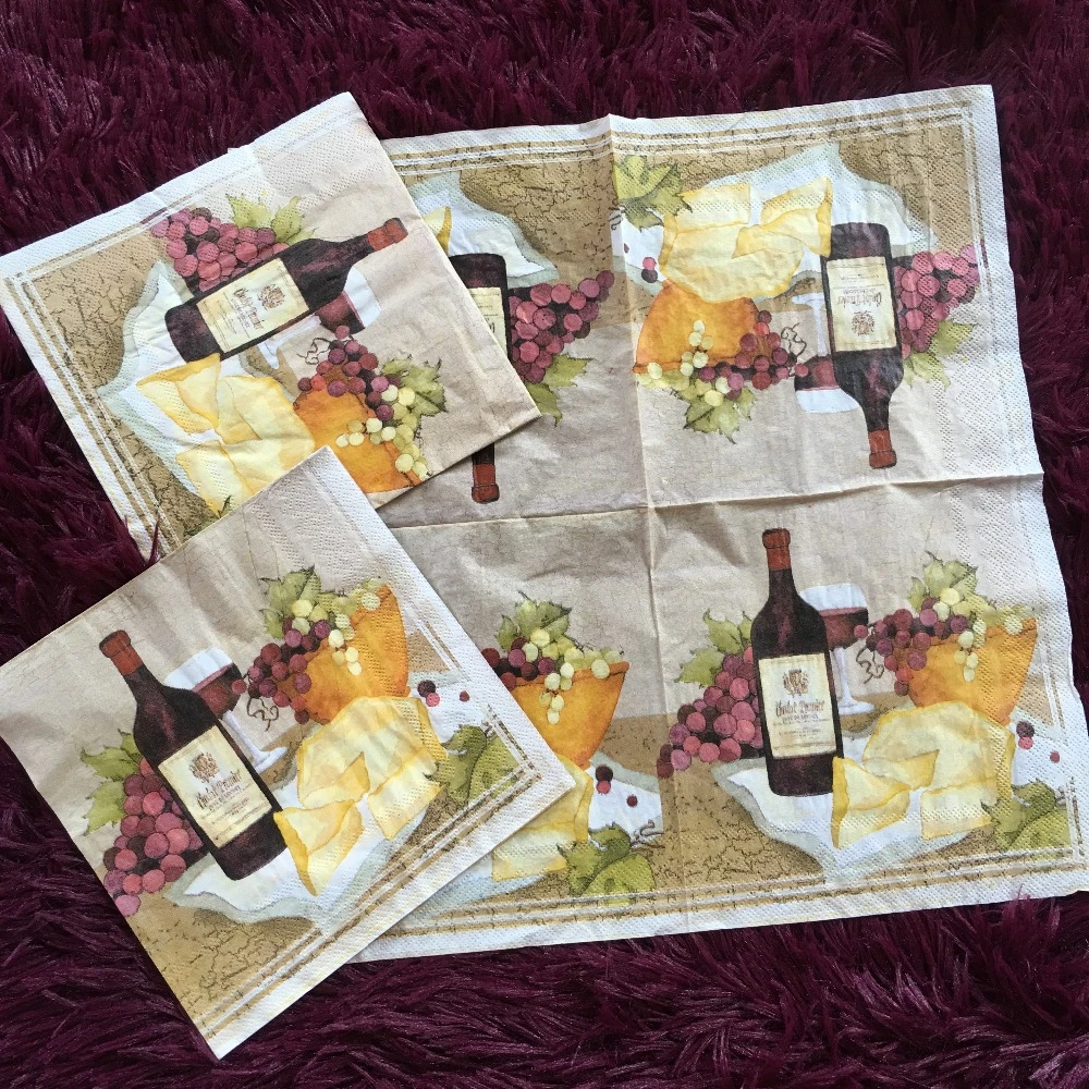 2 Paper Napkins Weddings Serviettes for Decoupage Vintage Wine Parties 2 Paper Napkins Weddings Serviettes for Decoupage Vintage Wine Parties