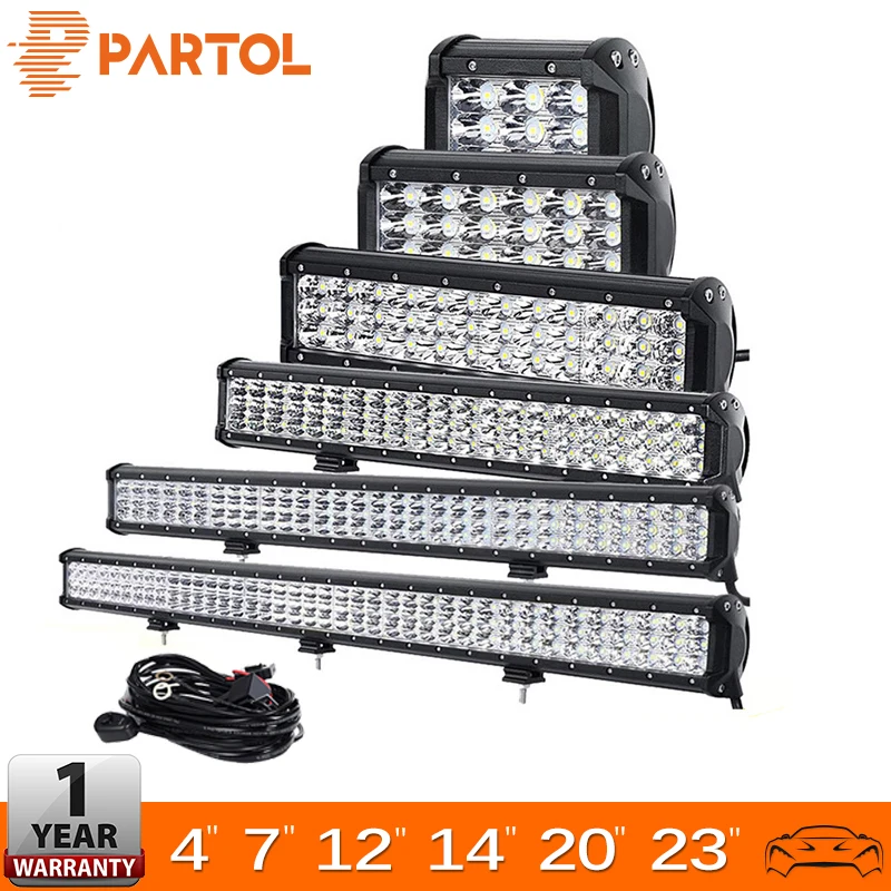 Partol 4 &quot7&quot 12 &quot14&quot 20 &quot23&quot 28 &quot31&quot 3 рядный светодиодный светильник для