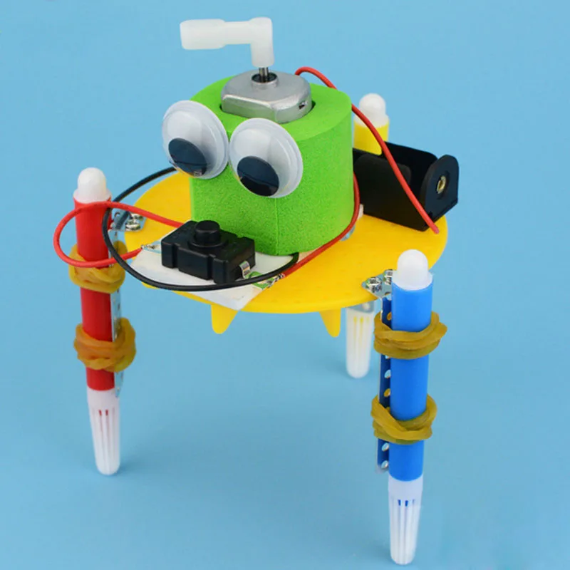 1 шт творческие научно-исследовательских Gizmo DIY граффити Робот Детская игра-головоломка в собранном виде игрушка ручной работы простой преподавания физики ресурсы