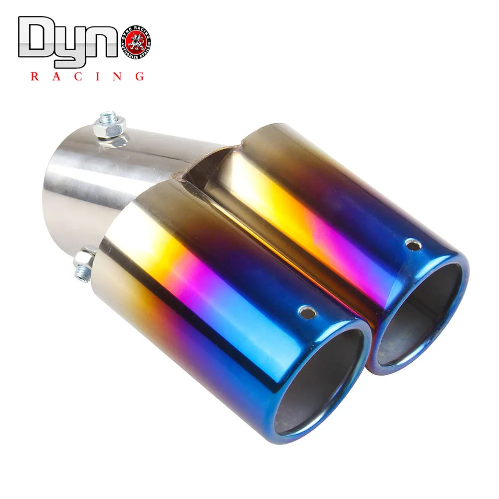 2.5" Round Exhaust Muffler Tip Stainless Steel 1 to 2 Dual Pipe Trim