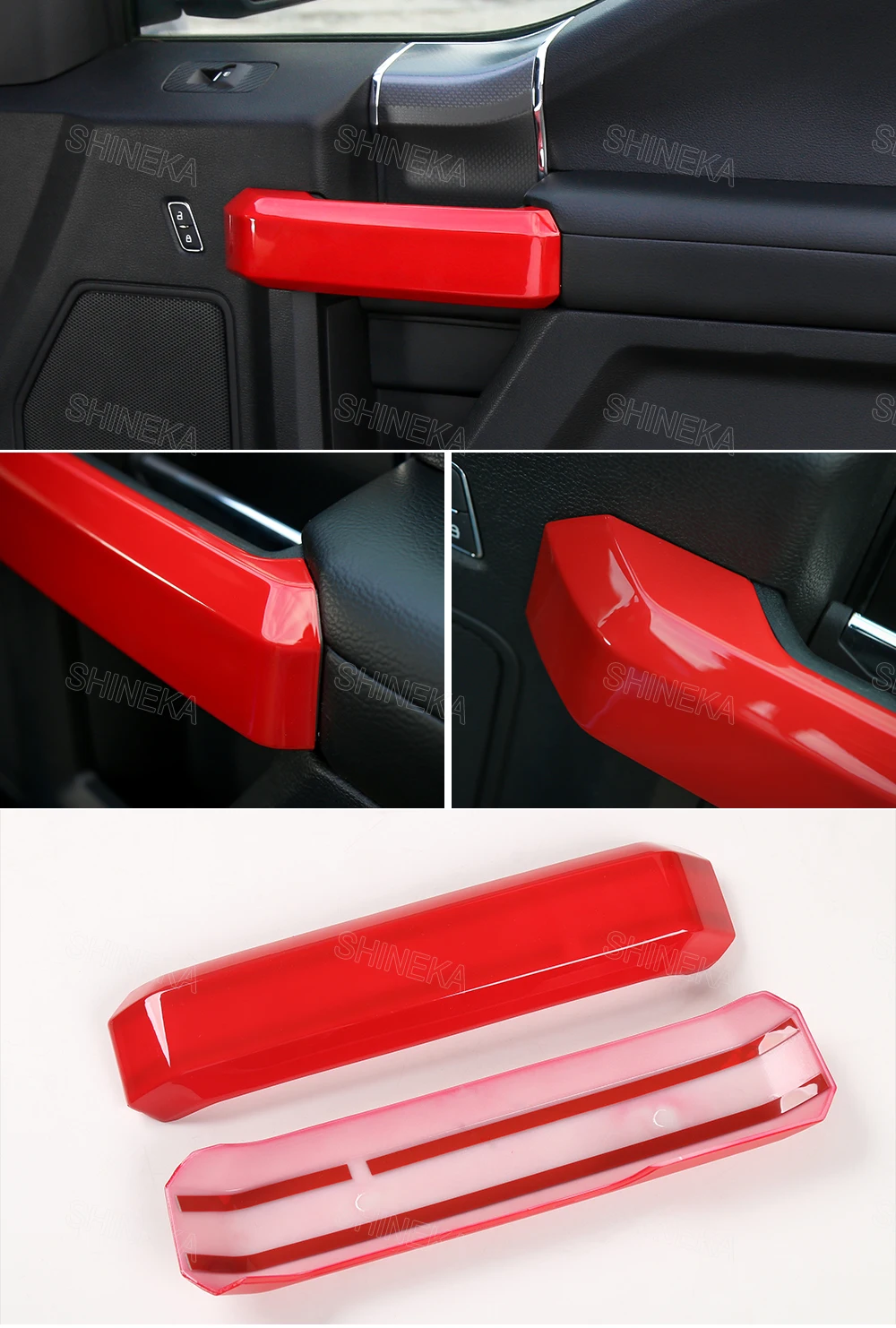 Estilo do Carro Maçaneta da Porta Kit para Ford 2020 + Alta Shineka Interior Capa Guarnição Tira Adesivo F150 Qualidade Frete Grátis Abs 4 Molduras interiores