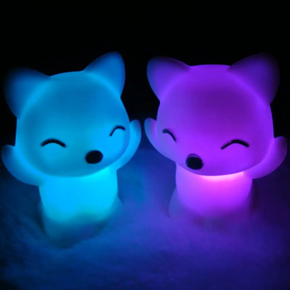 

cute Fox 7 Color Changing LED Night Light Kids Bedroom Table Lamp Christmas animal Light Home Decoration Dolls lights kids gift