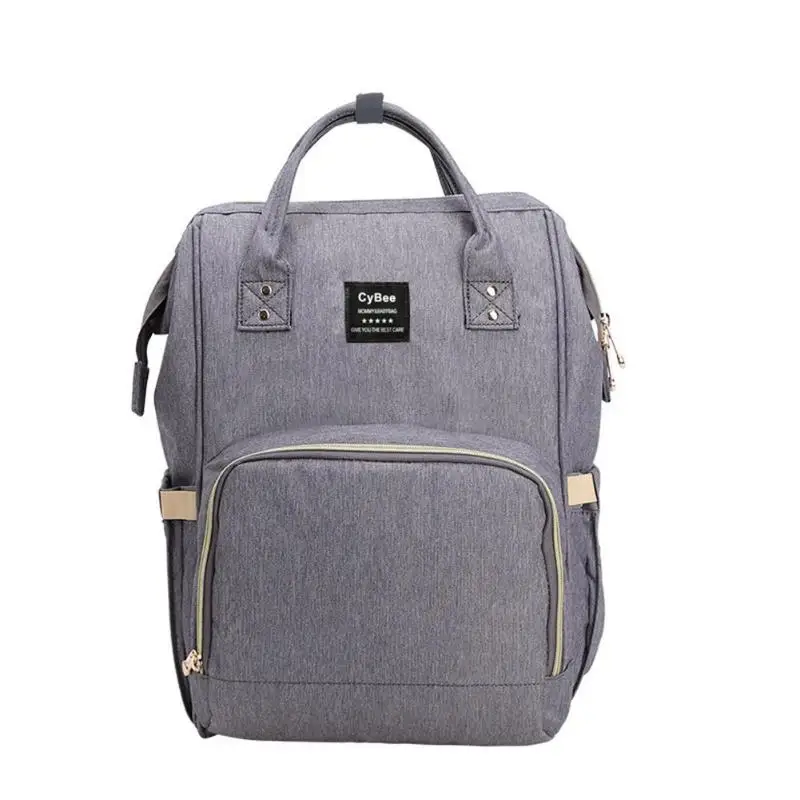 Многофункциональная сумка для подгузников для мам, водонепроницаемая сумка для детских подгузников, сумка для подгузников для мам, сумка для подгузников, сумка для путешествий, Большой Вместительный рюкзак на молнии - Цвет: Серый