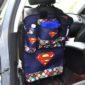 

Cartoon Car Seat Back Organizer Phone tissue book water storage bag backseat Protector Bags For Kids Children Batman Spiderman