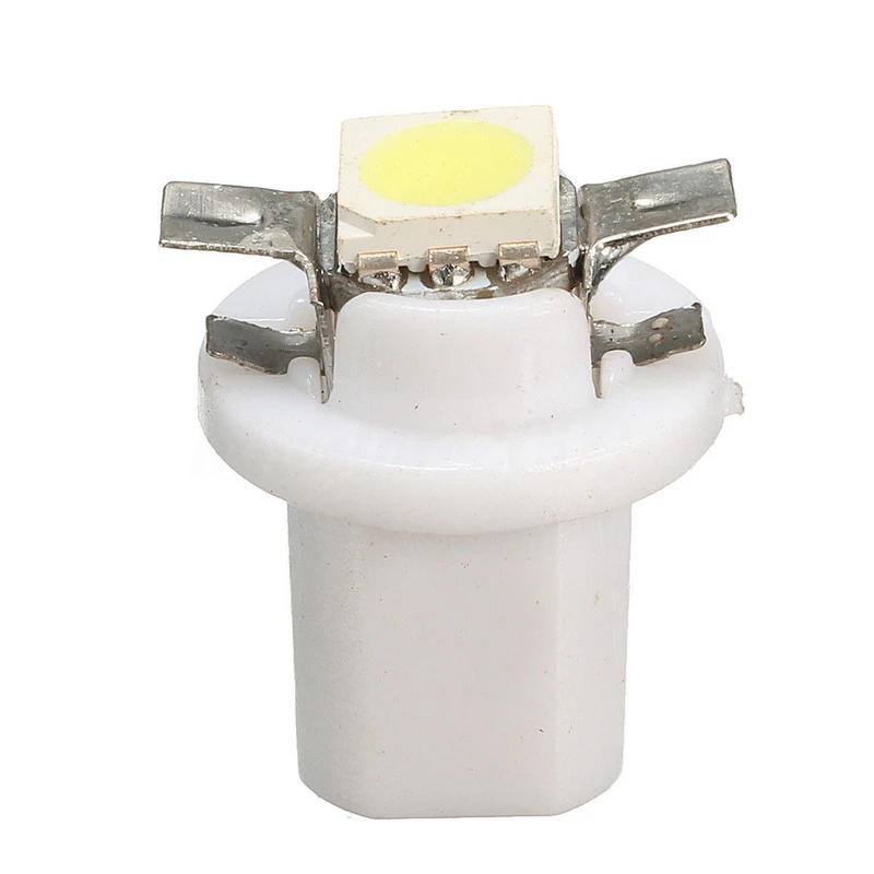 Universal 10pcs/set 1 SMD/ bulb T5 B8.5D 5050 1LED Dashboard Dash Gauge Instrument Light Bulb White Reading Light