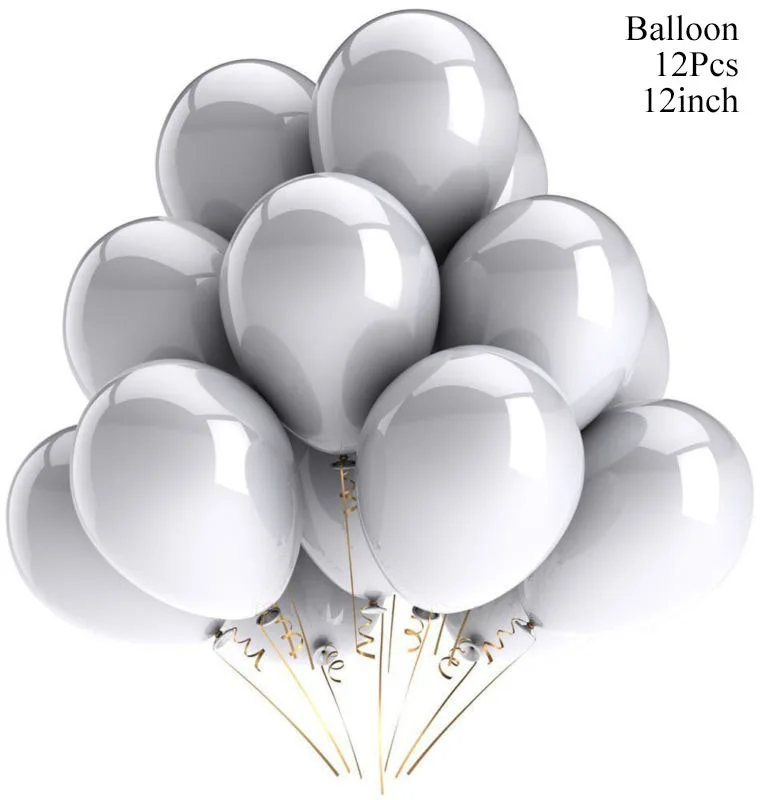 TAOUP золотые металлические латексные шары воздушные металлические шары свадебные шары с днем рождения фигурки фольгированные круглые шары аксессуары - Цвет: silver
