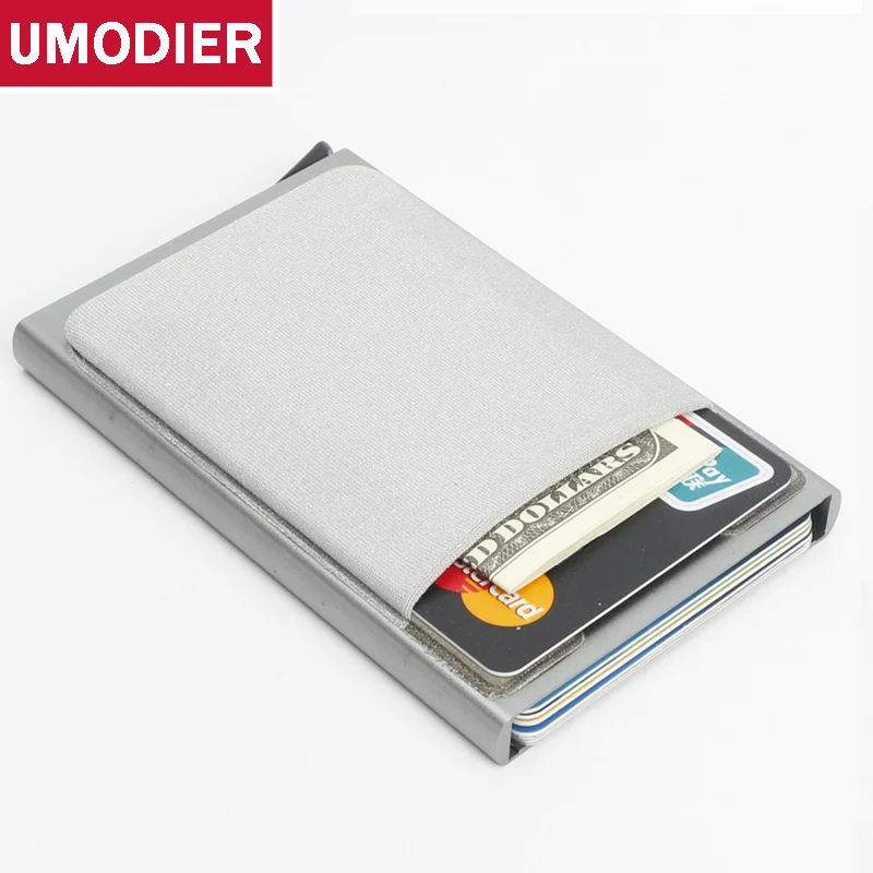 

UMODIER Anti Theft Card Protector RFID Blocking Sleeve Identity Credit card Holder Aluminum Metal wallet With Sticker 3M Purse