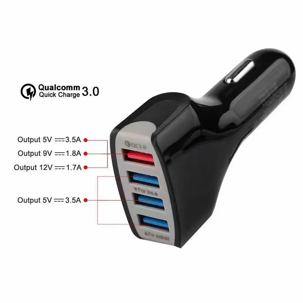 4 USB Автомобильное зарядное устройство многофункциональное 1 для QC 3 0 быстрое